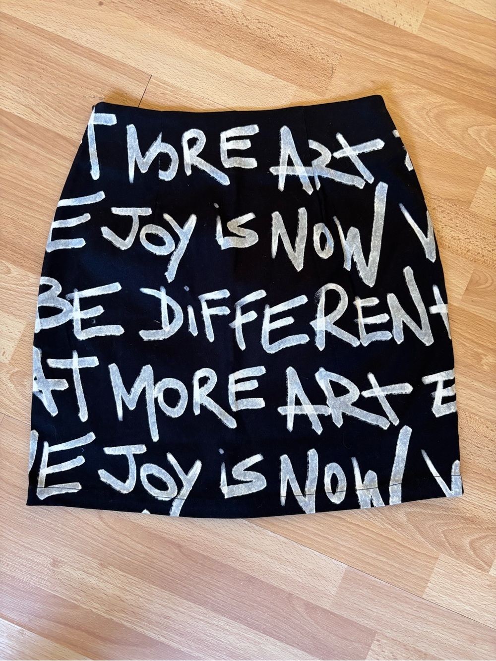 Desigual Slim Mini Skirt With Text (Size XS) - Picture 3 of 6